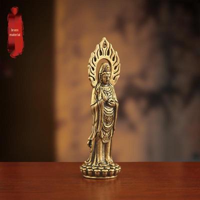 Ornamento Bodhisattva Guanyin in Rame Puro per Casa e Soggiorno