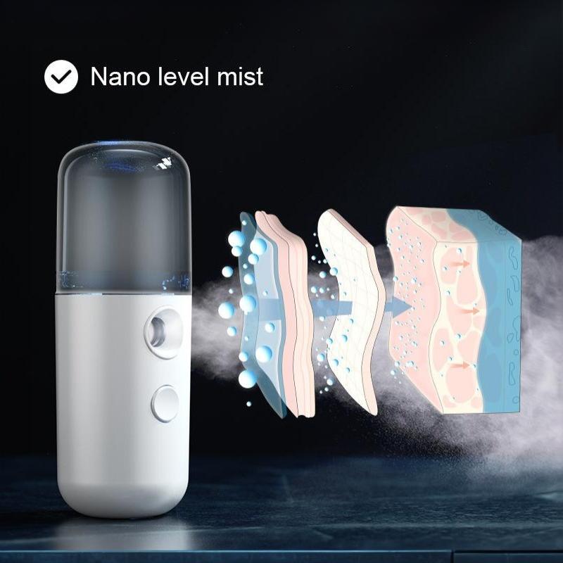 1 Set Nano Mist Facial Sprayer USB Rechargeable Portable Nebulizer for Face Moisturizing Makeup Fixing Use