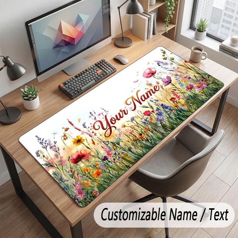 Temă Grădină Florală Mouse Pad Personalizat cu Nume Text Imprimat Covoraș de Birou Pentru Decor Masă Acasă Birou