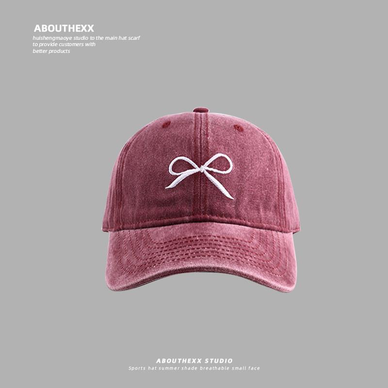 Bow Embroidered Baseball Cap With Sunshade And Breathable Cotton For Teens And Adults