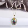 Hot Sale Virgin Mary and Child Theme Zirconia Charm Pendant Necklace Classic Man Woman Religious Jewelry Holiday Gift Accessory