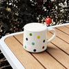 Korean Colored Mug with Lid Spoon High End Ceramic Cup Household Water Cup Living Room High Value Coffee Cup