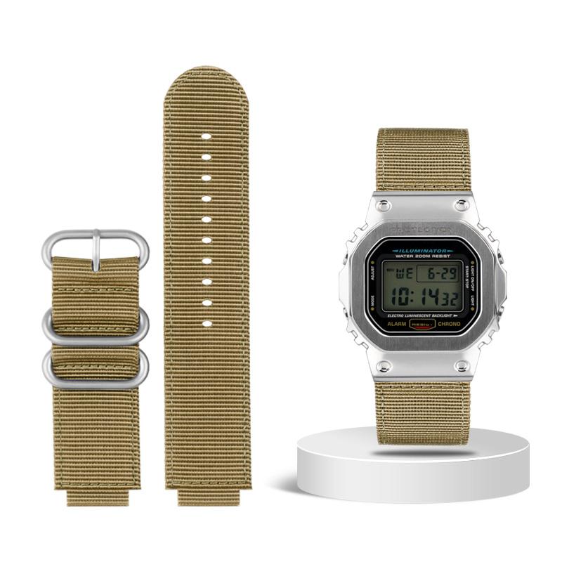 Klasyczny Adaptujący się dla G-SHOCK Casio GW6900 DW5600 GW-B5600 GM-5600 serii nylonowy pasek akcesoria sportowe outdoorowe płócienny pasek do zegarka