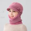 Middle Aged Mother Rabbit Fur Scarf One-piece Hat Female Winter Cycling Plush Wool Old Man Hat Scarf Warm