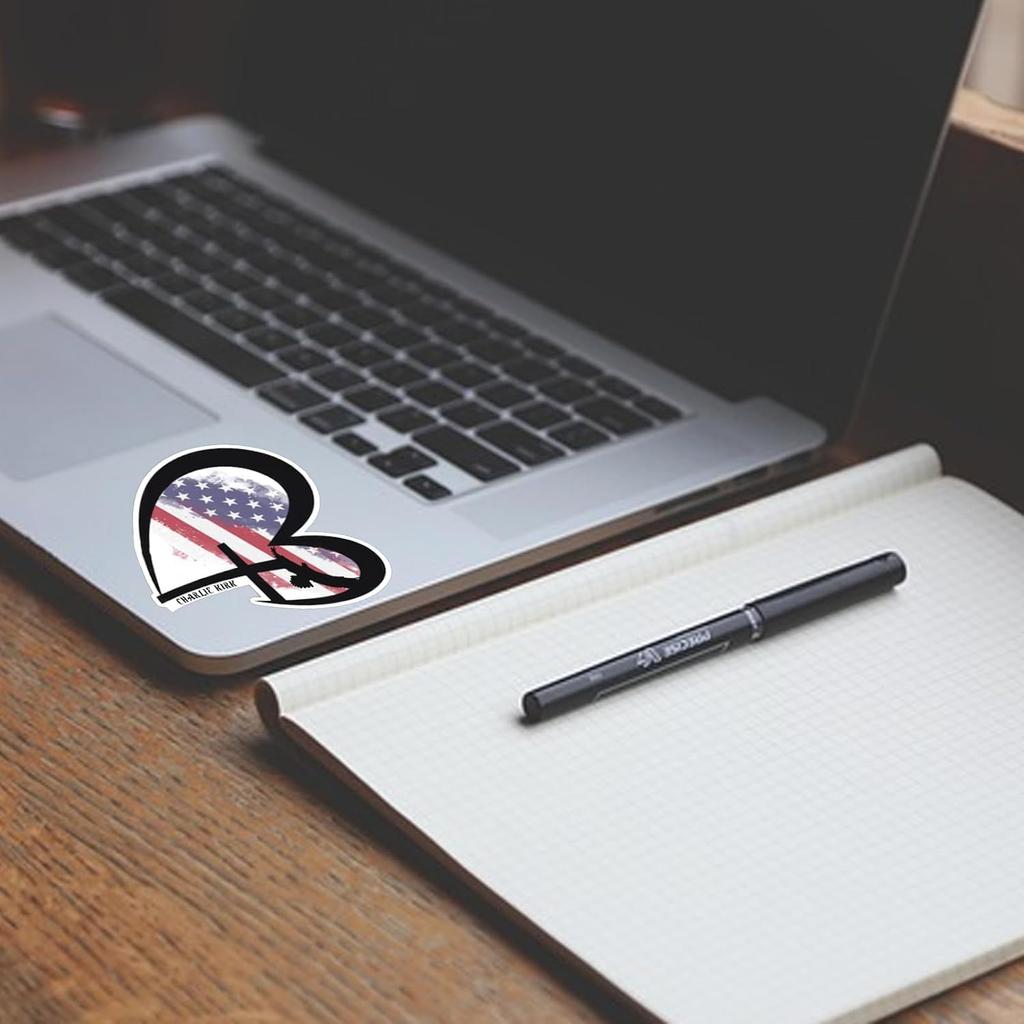 Charlie Kirk Stickers Pack 4pcs Patriotic Freedom Stickers Waterproof Uv Resistant Charlie Kirk Decal Freedom Flag Sticker Set for Laptop Car Bumper