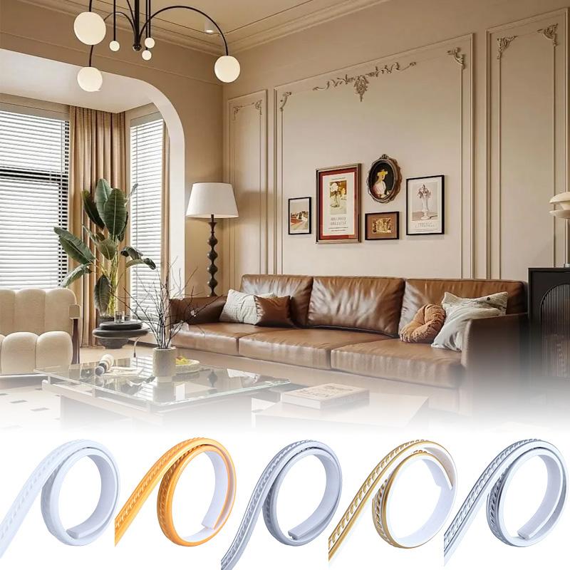 1m/Roll PVC Home Decoration Door Frame Edge Decor Wall Background Decoration Trim Windows Self-adhesive Multifunctional