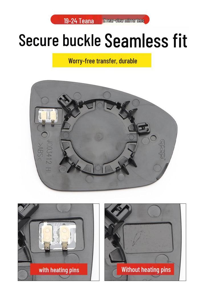 Compatible Rearview Mirror Cover with Camera, Frame & Turn Signal for 2019-2024 Nissan Altima