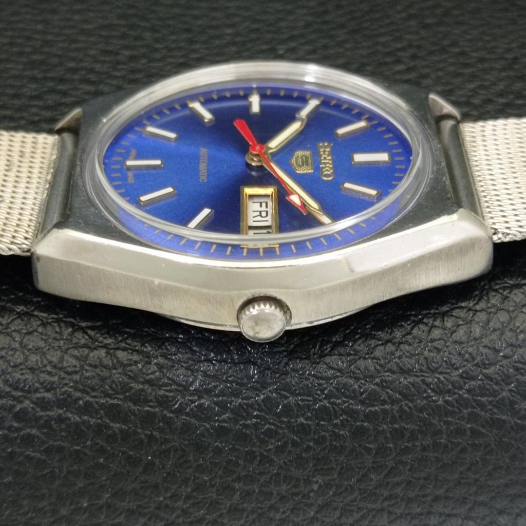 Seiko 5 AUTOMATIC JAPAN 6309A MENS VINTAGE BLUE COLOR DIAL WATCH A702615-1 R209-a702615