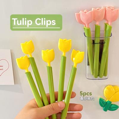 5 Pcs Tulip Magnetic Sealing Clip, Moisture-proof and Fresh-keeping Clip,divine Tool for Snack Sealing Clip