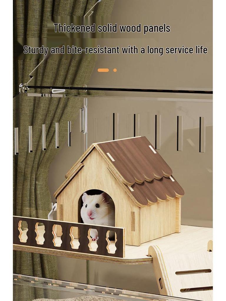 Luxury Acrylic Hamster Villa: Spacious, Transparent Breeding Box with Nest for Golden Hamsters
