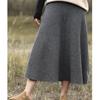 Women's High-Waist Mid-Length Wool Pleated A-Line Skirt for Autumn/Winter