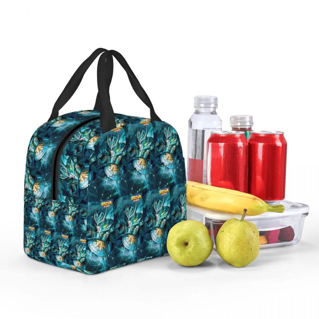 Anime Knights Of The Zodiac Dragon Shiryu Insulated Lunch Bag for Kids School Cooler Thermal Food Box Tote Lunch Boxes Container