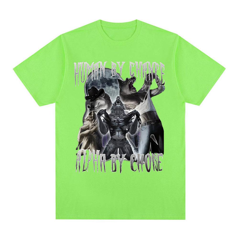 

Человек по воле случая Альфа по выбору Волк Смешные футболки-мемы Мужские Женские Повседневные Хлопковые футболки Винтажные Футболки с коротким рукавом Оверсайз 4XL