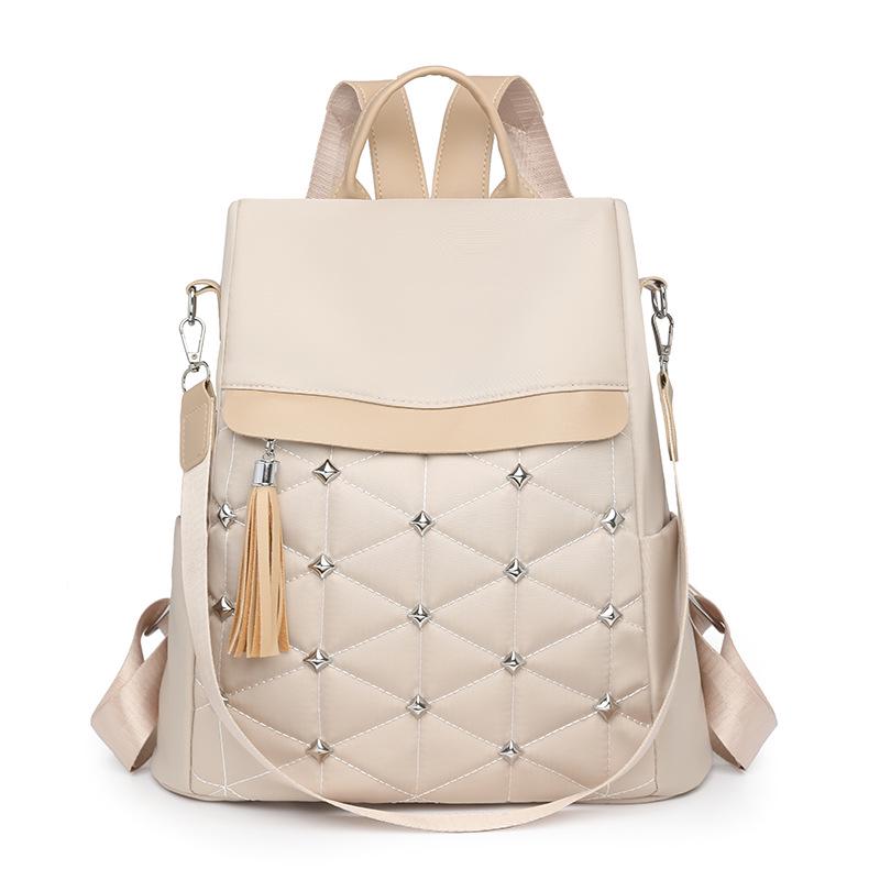 Вдохновленный корейским стилем женский городской рюкзак премиум-класса для поездок на работу - Модный и вместительный школьный рюкзак кремовый/белый