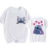 Hip Hop Shirt EU Size Unisex Disney Lilo Stitch Cartoon T Shirt Stitch Cute Unisexga Tshirt Yk Graphic Tshirt Top Tees Clothes
