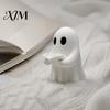 Cute Ghost Figurines for Home Decor Halloween Mini Reading Book Ornament, 3D Printed Little Minimalist Figurine, Durable PLA Creative Statues