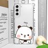 Funny Cartoon Bubududu Panda Couple Clear Phone Case for Samsung A14 A16 A36 A55 A54 A53 A52 A51 A50 A15 A22 Lovers Soft Covers
