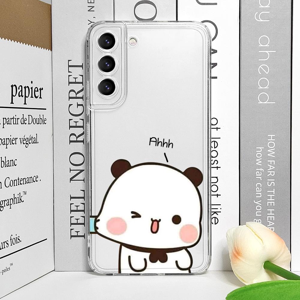 

Funny Cartoon Bubududu Panda Couple Clear Phone Case for Samsung A14 A16 A36 A55 A54 A53 A52 A51 A50 A15 A22 Lovers Soft Covers Galaxy A70