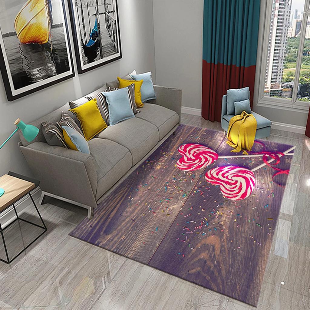 Romantic Valentines Day Love Printed Pattern Carpet Bedroom Non-slip Mat Home Living Room Bathroom Kitchen Home Decoration Mat