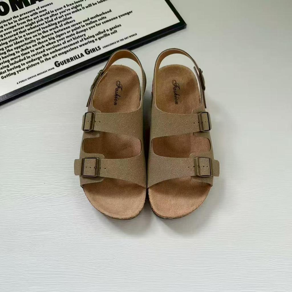 Women's Retro Cowhide Birkenstock Sandals: 2025 Summer Non-slip, Wear-resistant Beach Slippers