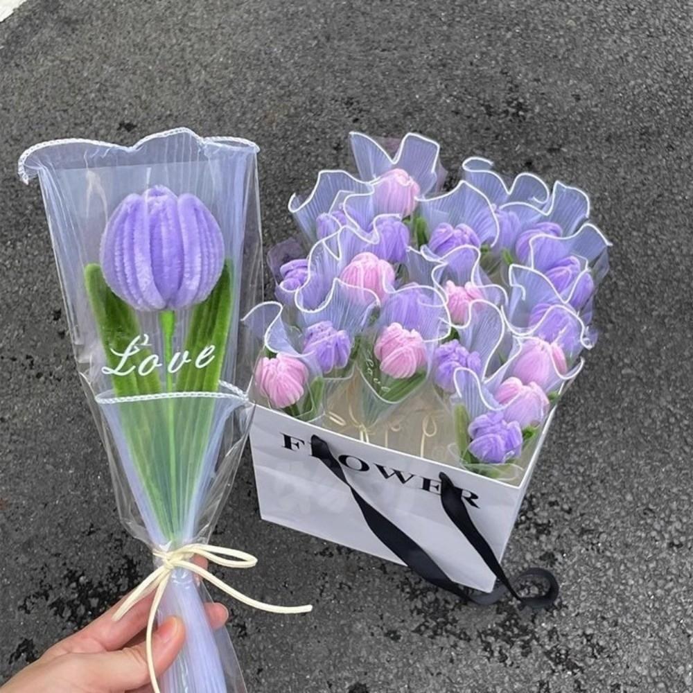 Handgefertigter Tulpen-Drehstab Abschlussgeschenke Künstliche Tulpenblume Süßer Blumenstrauß Paar