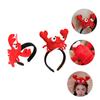 Minkissy 2-Piece Fabric Crayfish Headbands for Kids, Lobster Character Hair Accessories, Cute Headbands for Christmas, Halloween, and Cosplay