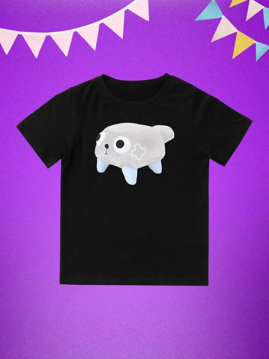 Round Neck Printed Pattern Pullover Short Sleeve Kids Tops Dendy Roblox Character 100