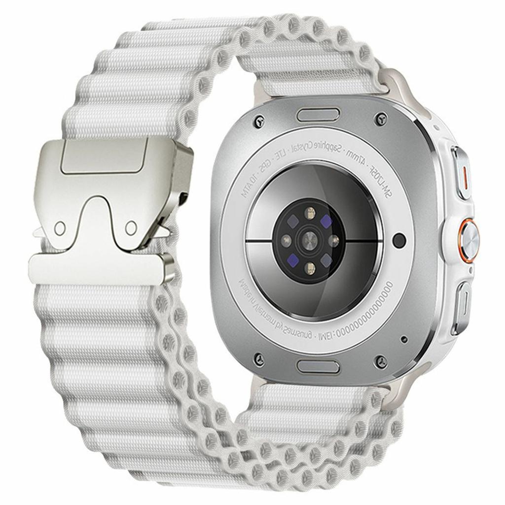 For Samsung Galaxy Watch Ultra (2025) 47mm / Ultra 47mm Watch Band Parachute Buckle Wide Ripple Pattern Nylon Wrist Strap