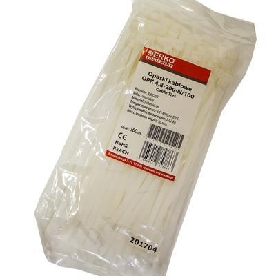 White Cable Tie OPK 200/4.8 Pack 100pcs ERKO