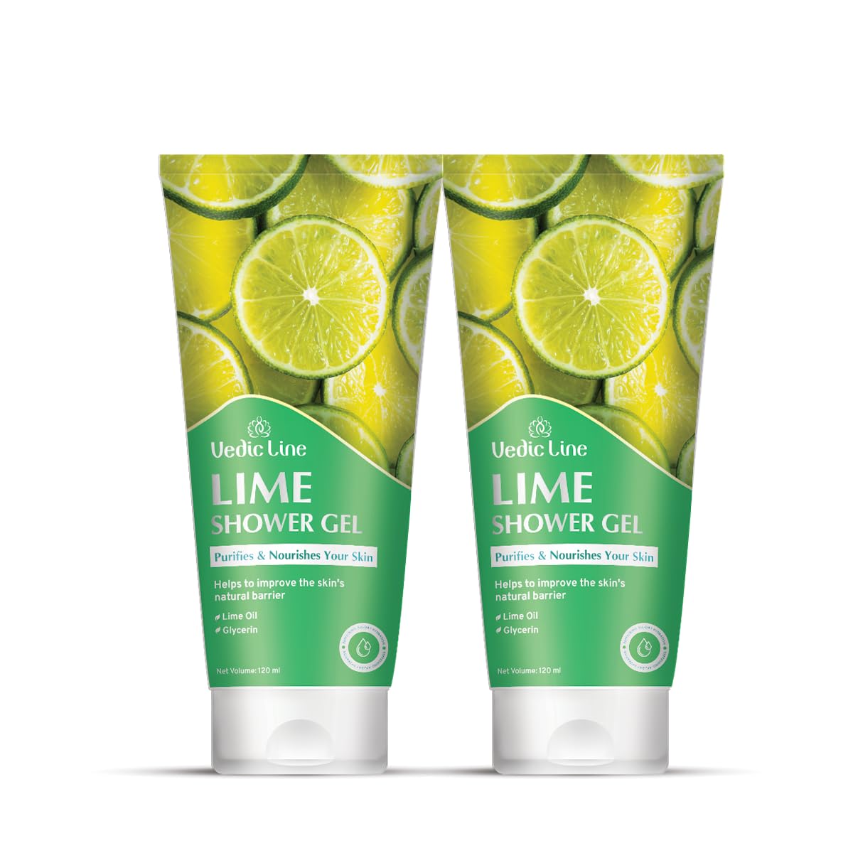 

Vedicline Lime Shower Gel, Super Refreshing With Natural Lime Oils For Soft & Moisturized Skin,(Pack of 2), (2 * 120 ml)