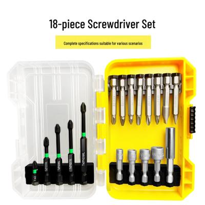 Magnetic Hex Hand Drill: Multi-Tool Set with Cross Electric Screwdriver Bit, Socket, and Corner Driver In Plastic Box