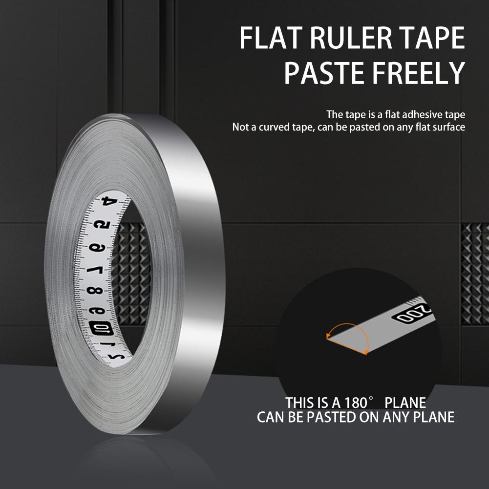 Self-Adhesive Stainless Steel Workbench Ruler Tape Desk Steel Flexible Scale Sticker Adhesive Tape Measure DIY Improvement Tool