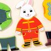 Wooden Dress Up Puzzles Sorting and Matching Educational Toys Animal Shape Montessori for Baby