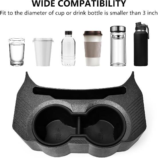 Rear Cup Holder for Jeep Wrangler JL Accessories, Back Seat Cup Holder, Floor Console Mounted Drink Holder for 2018- Jeep Interior Accessories 4 Door
