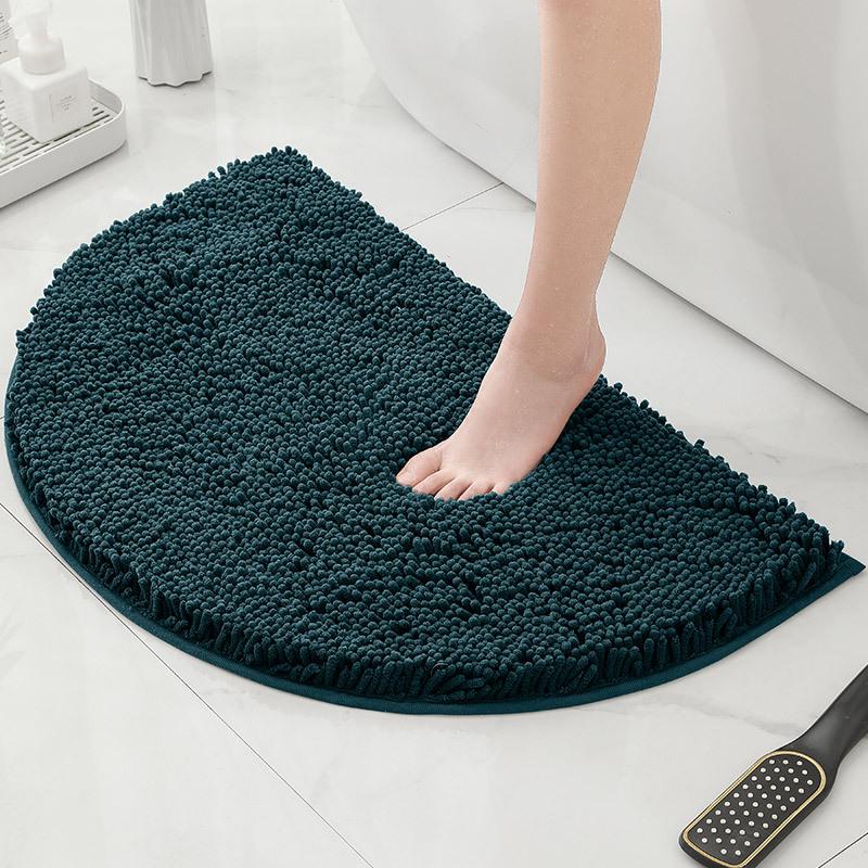 Bathroom Non-Slip Floor Mat Door Mat Absorbent Carpet Bathroom Door Mat Chenier Encrypted Semicircular Foot Mat