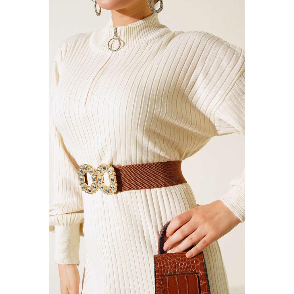 15900 Length Hijab Knitwear Dress - Black