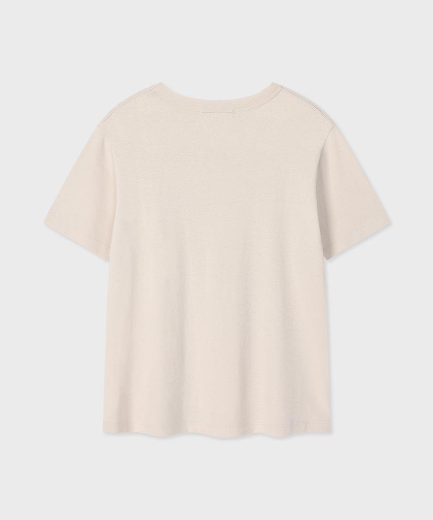 FALLETT Typography Short Sleeve T-Shirt Beige