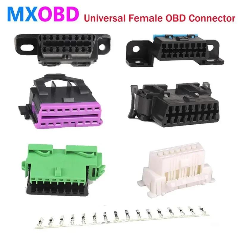 OBD Plug + Terminal + Insert OBD OBD2 Female Connector J1962f Plug OBD 2 16 PIN with Terminal Suitable for Most Car