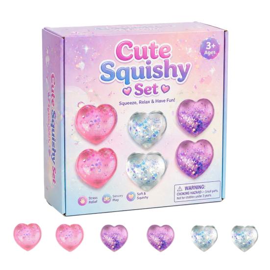 1 Set Stress Relief Squeeze Toy Duck Rabbit Animal Love Heart Pinch Sensory Toy
