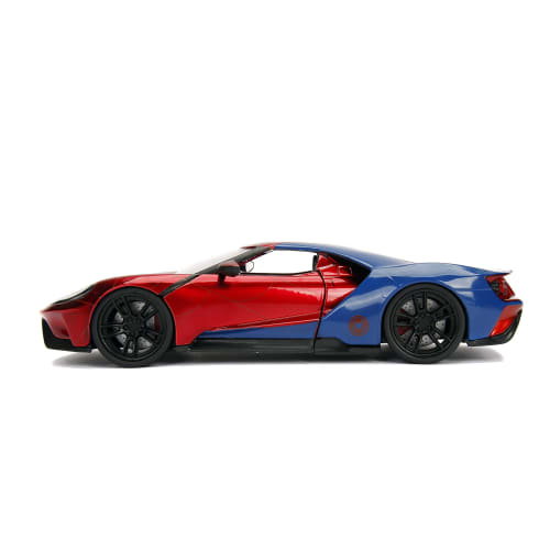 Jada 99725 Hollywood Rides 2017 Ford GT Spider-Man Figure, 1:24 Scale, Red/Blue