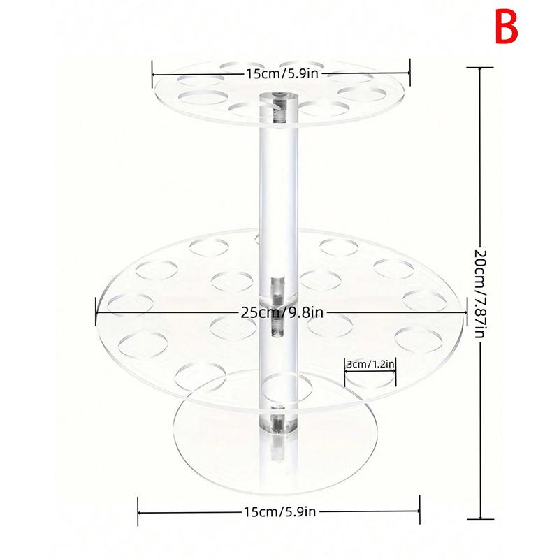 16/24 Holes Acrylic Ice Cream Cone Holder Cupcake Popcorn Rack Party Wedding Buffet Display Stand Transparent Ice Cream Shelf