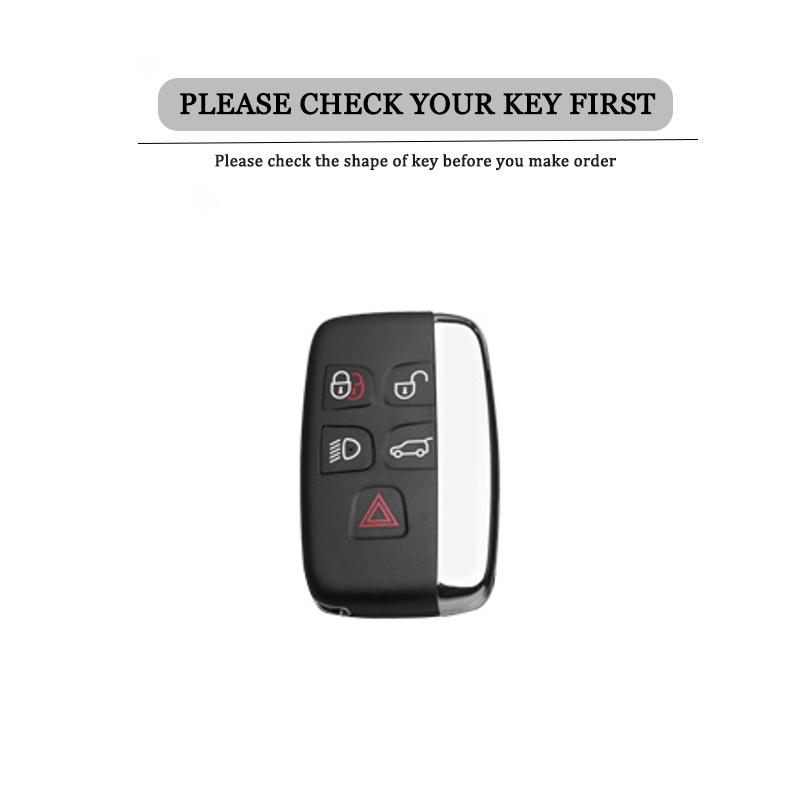 Leather Metal Car Key Case Cover Bag for Land Rover Range Rover Sport Evoque Freelander Velar Discovery 4 Jaguar XE XJ XF Guitar