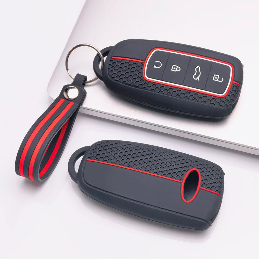 Schlüsselabdeckung für Chery Tiggo7 Tiggo8 Tiggo5X Arrizo5 Arrizo6 mit Schlüsselanhänger Kratzschutz Stoßfester Schutz Weiche Grifftextur