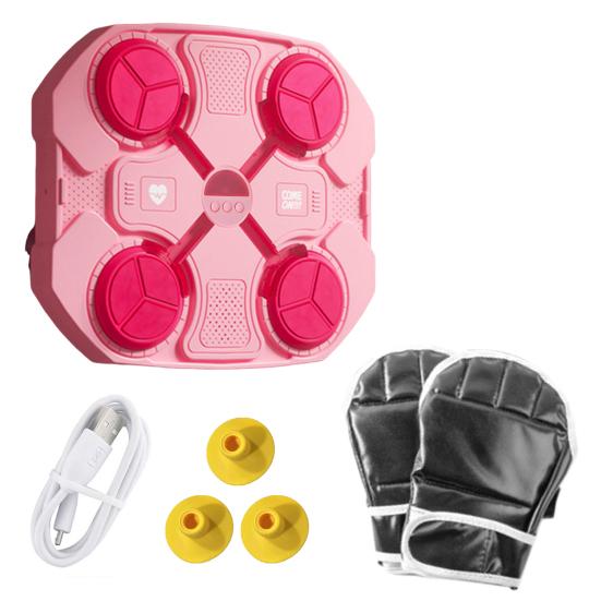 1 Set Music Boxing Machine Wall Mounted Bluetooth-compatible Adjustable Smart LED Boxing Training Target Punching Pad Home Gym Workout Equipment