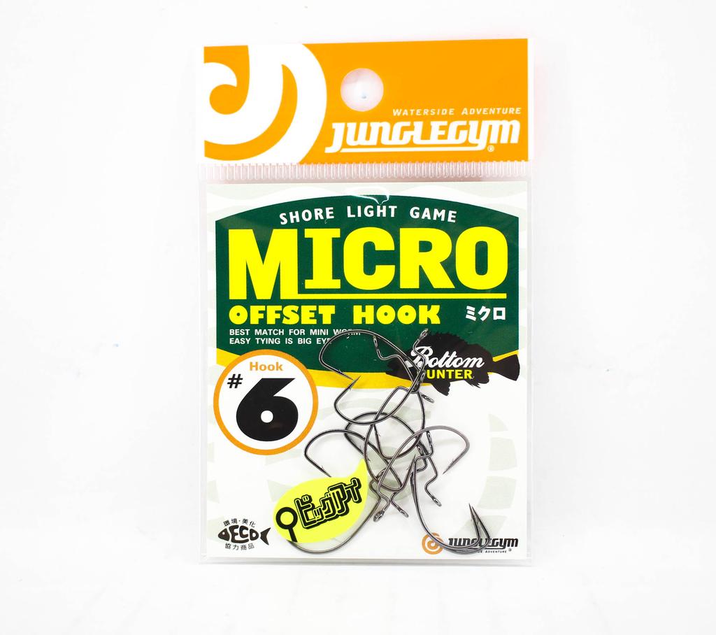 Jungle Gym J400 Micro Offset Worm Hooks Black Size 6 (0667)