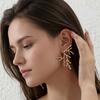 Metal Coral Branch Earrings Hollow Irregular Earrings Fashionable Red Coral Earrings  Party