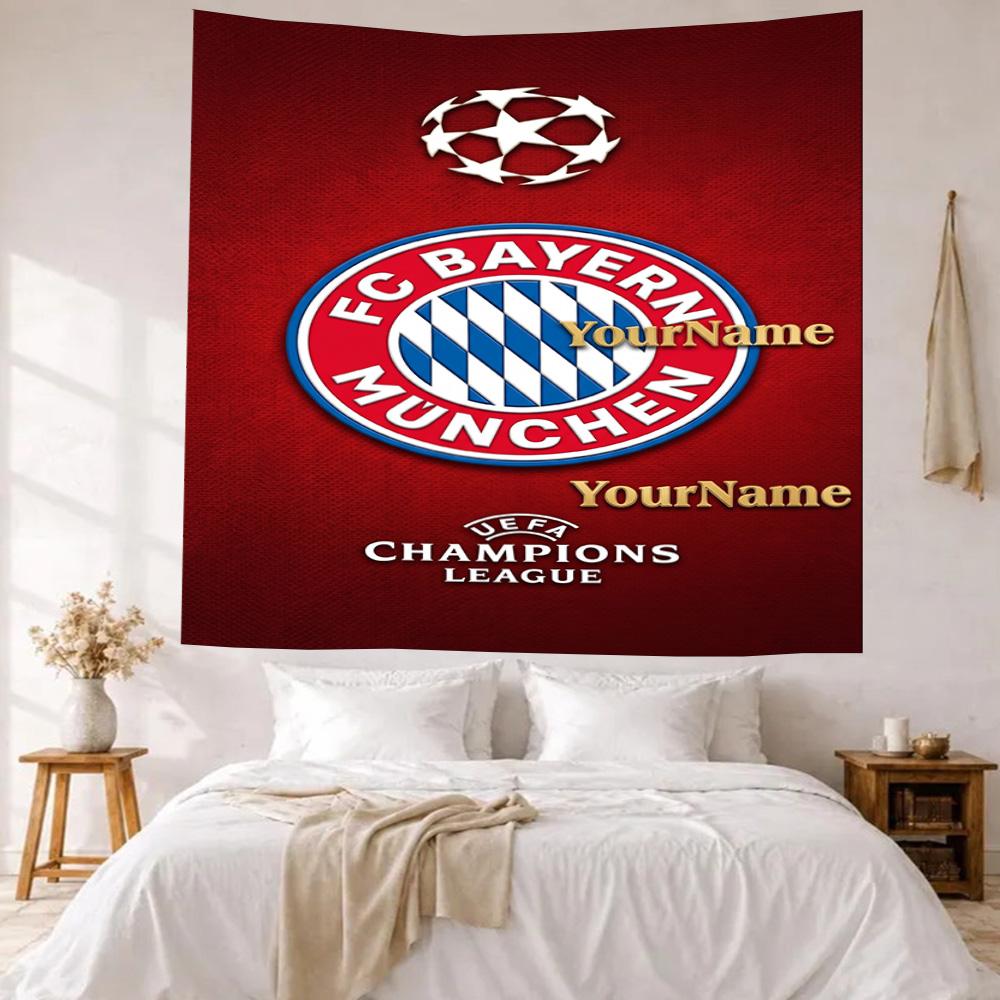 Fc Bayern Mnchen Custom Your Name Wall Decor Tapestry Art For Pet Memorial Birthdaywedding Party Backdrop Family Gift