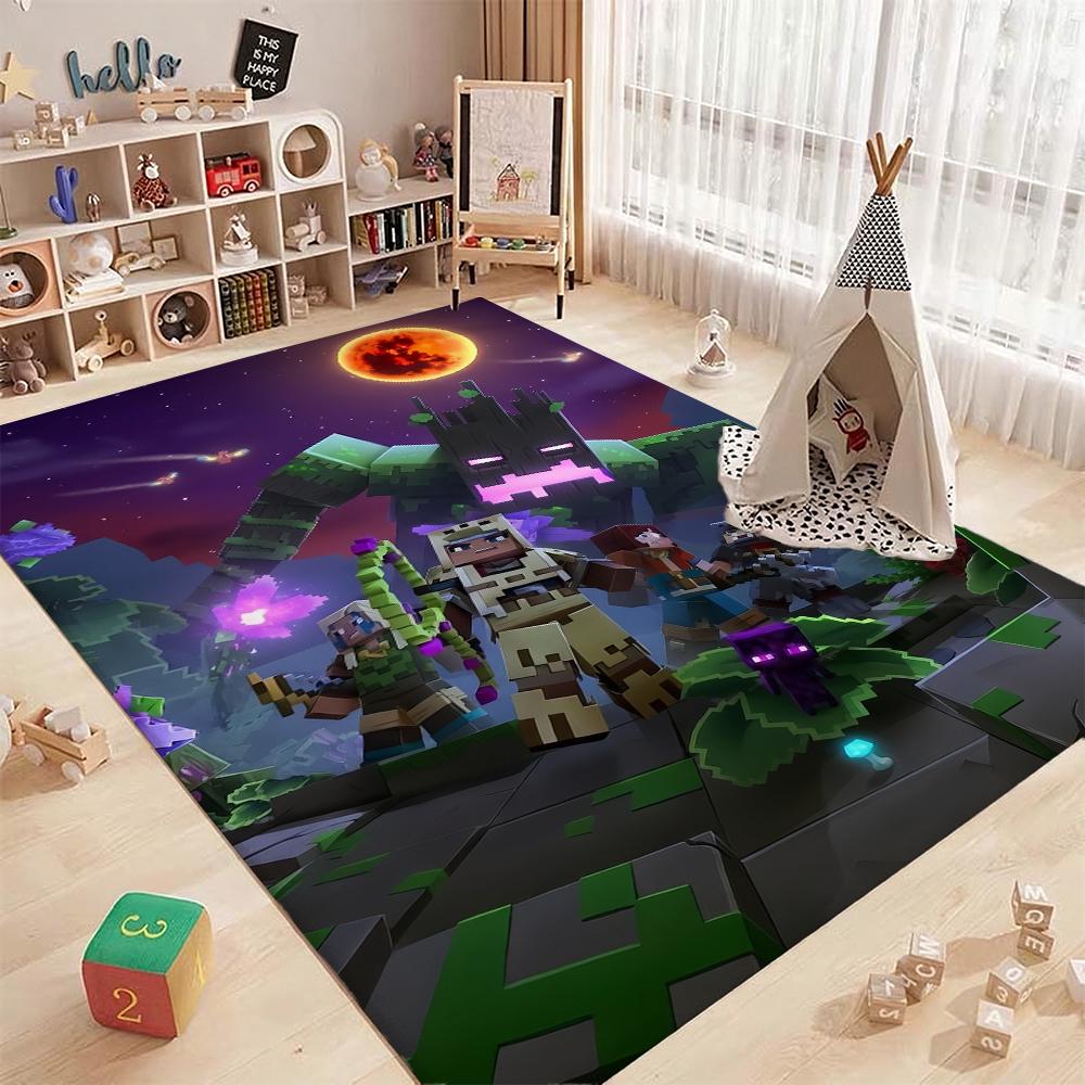 Minecraft Blood Moon Adventure Rectangular Rug Nonslip Thick Carpet For Living Room Bedroom Office Home Decor Memorial Gift
