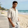 Men's Summer Casual Short-Sleeve Shirt With Collar And Multiple Pockets