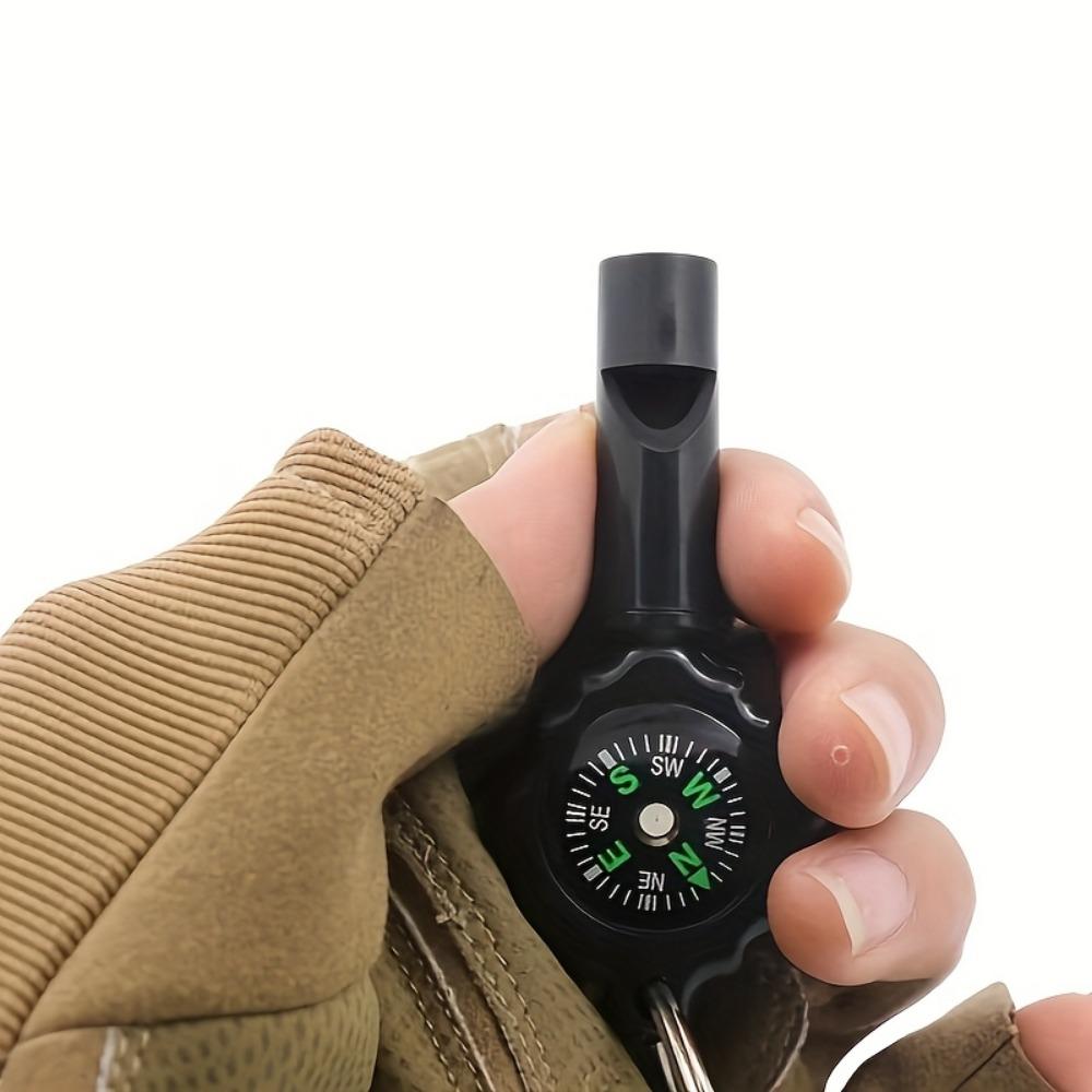 2-in-1 Camping Whistle Compass - Portable Outdoor Survival Gear with High-Precision Direction Indicator, Lightweight and Easy to Carry